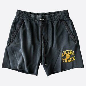 Amiri Black & Yellow Track Logo Shorts